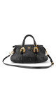 Prada Vitello Daino Gaufre Leather Shoulder Bag i Sort