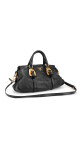 Prada Vitello Daino Gaufre Leather Shoulder Bag i Sort