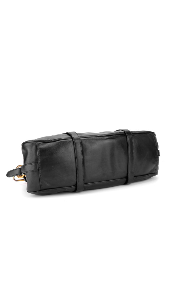 Prada Vitello Daino Gaufre Leather Shoulder Bag i Sort