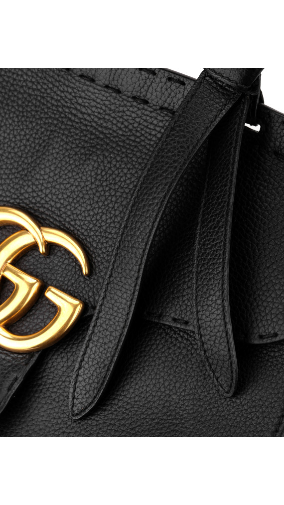 Gucci GG Marmont Top Handle Bag i Sort Skinn