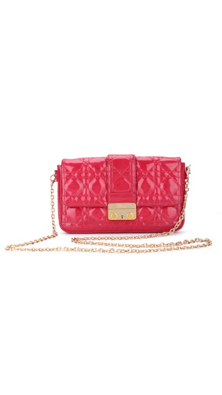 Dior Miss Dior Promenade Wallet on Chain i Patent Cannage Skinn