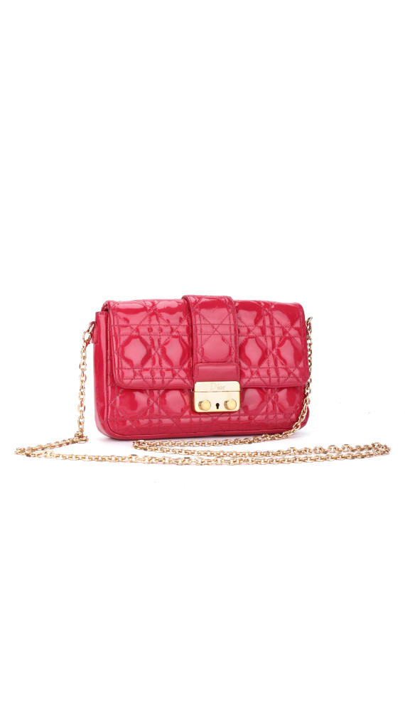 Dior Miss Dior Promenade Wallet on Chain i Patent Cannage Skinn
