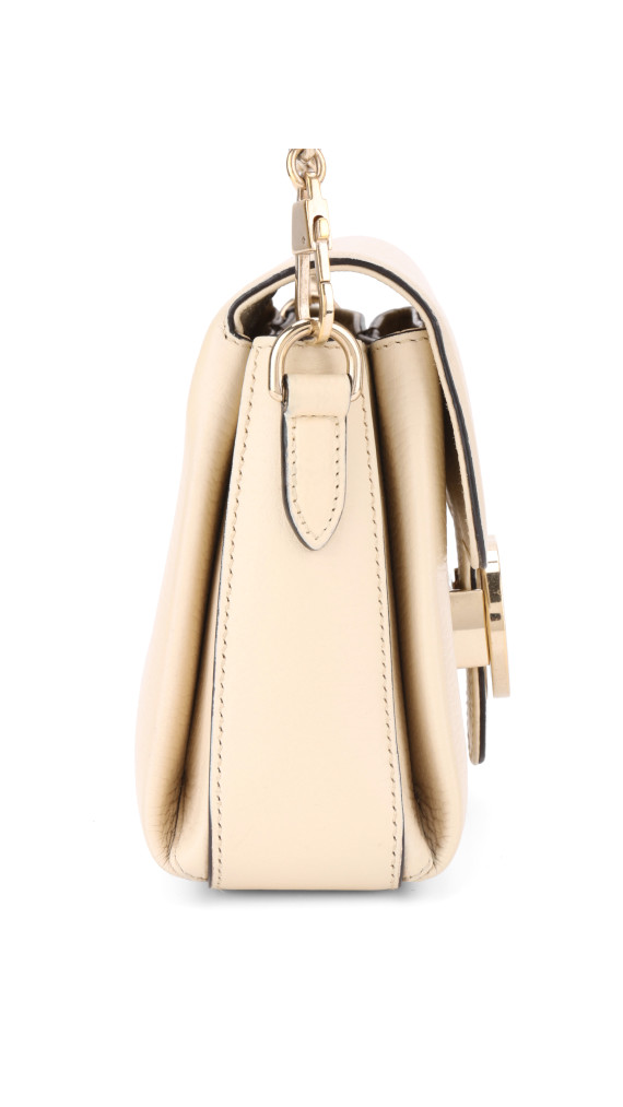 Gucci Interlocking GG Chain Shoulder Bag i Hvit Skinn