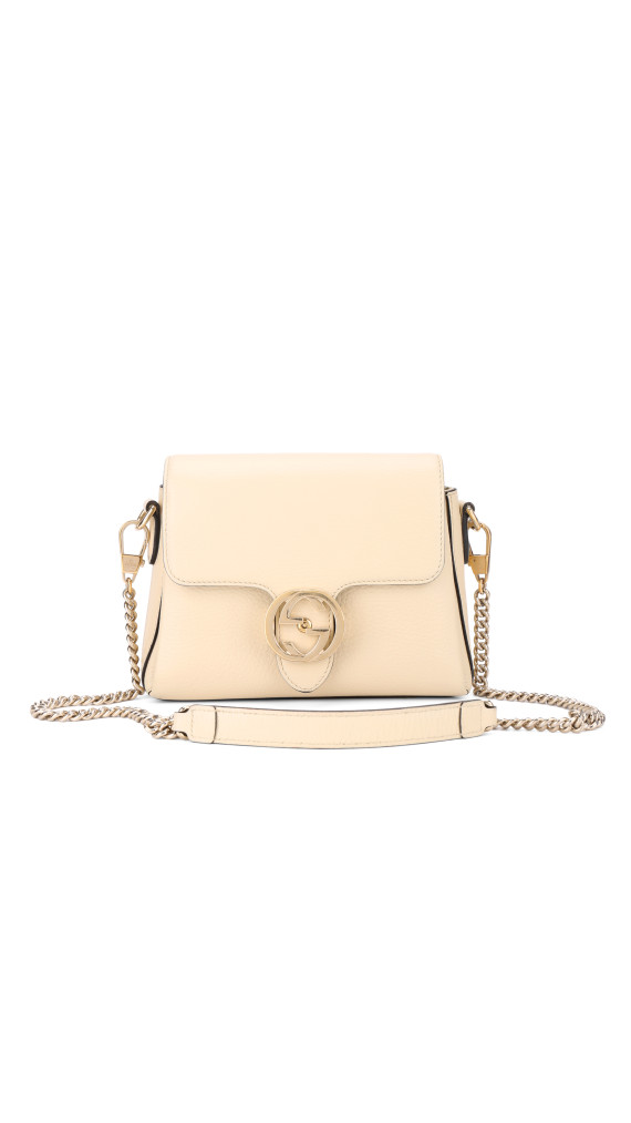 Gucci Interlocking GG Chain Shoulder Bag i Hvit Skinn