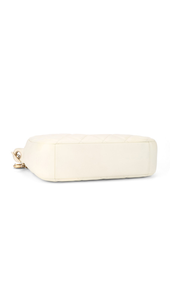 Chanel Quilted Camera Bag i Hvit Skinn