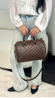 Louis Vuitton Damier Ebene Speedy 30 Crossbody Shoulder Bag