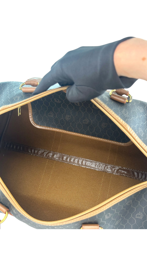 Dior Boston Monogram Leather Bag
