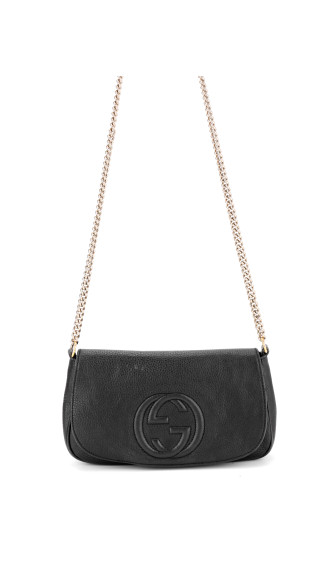 Gucci Soho Leather Chain Shoulder Bag – Sort