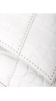 Balenciaga Hourglass Top Handle Bag – Hvit Krokopreget Skinn