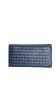 Bottega Veneta Continental Wallet – Intrecciato Skinn, Mørk Blå