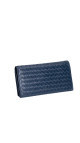 Bottega Veneta Continental Wallet – Intrecciato Skinn, Mørk Blå