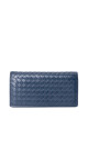 Bottega Veneta Continental Wallet – Intrecciato Skinn, Mørk Blå
