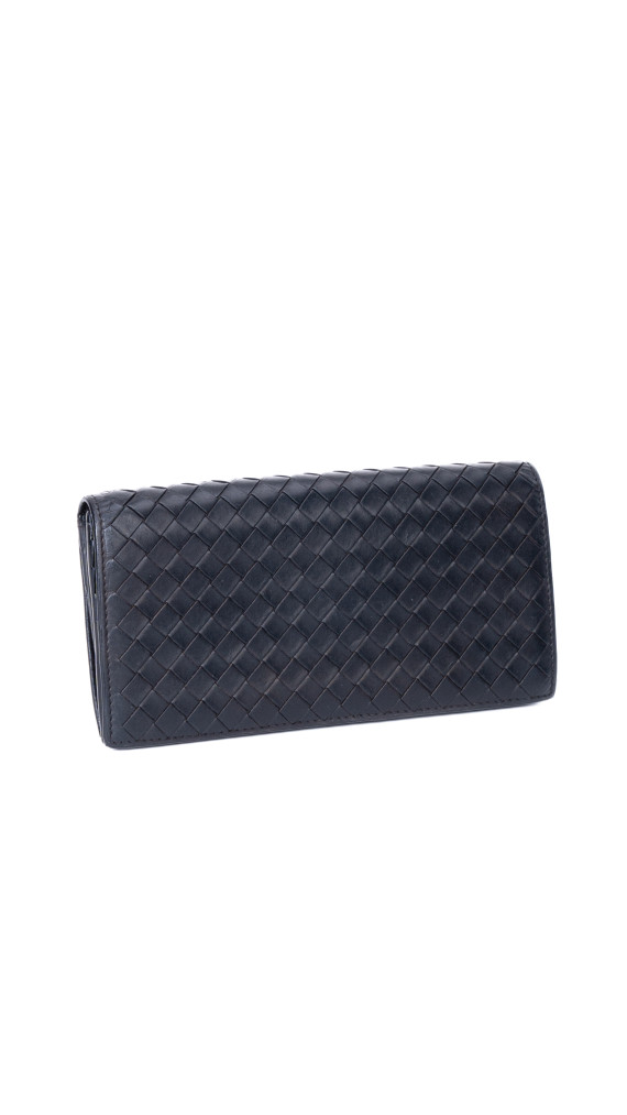 Bottega Veneta Continental Wallet – Intrecciato Skinn, Sort