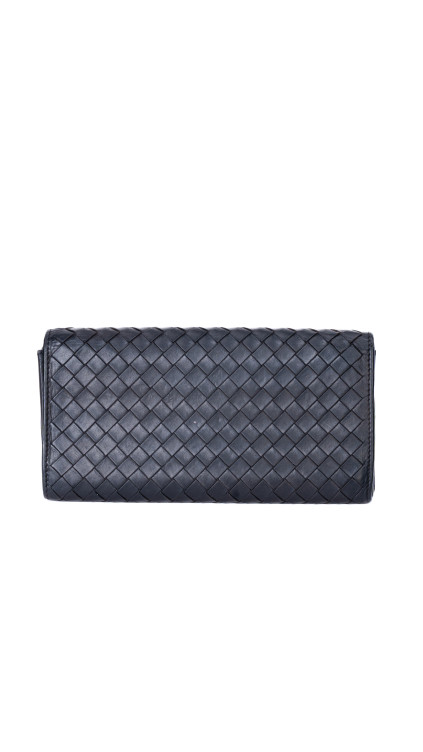 Bottega Veneta Continental Wallet – Intrecciato Skinn, Sort