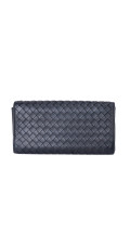 Bottega Veneta Continental Wallet – Intrecciato Skinn, Sort