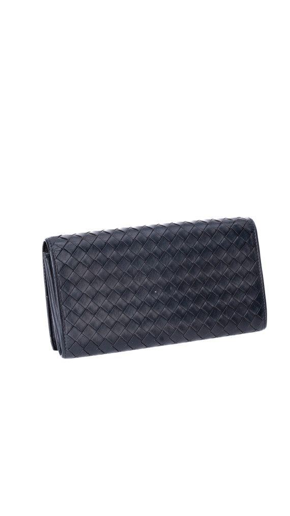 Bottega Veneta Continental Wallet – Intrecciato Skinn, Sort