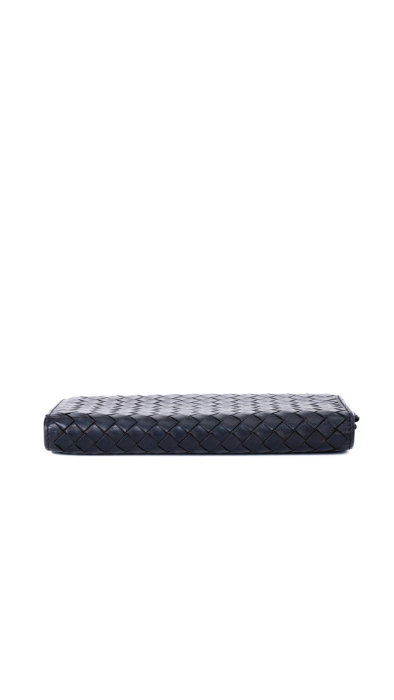Bottega Veneta Continental Wallet – Intrecciato Skinn, Sort