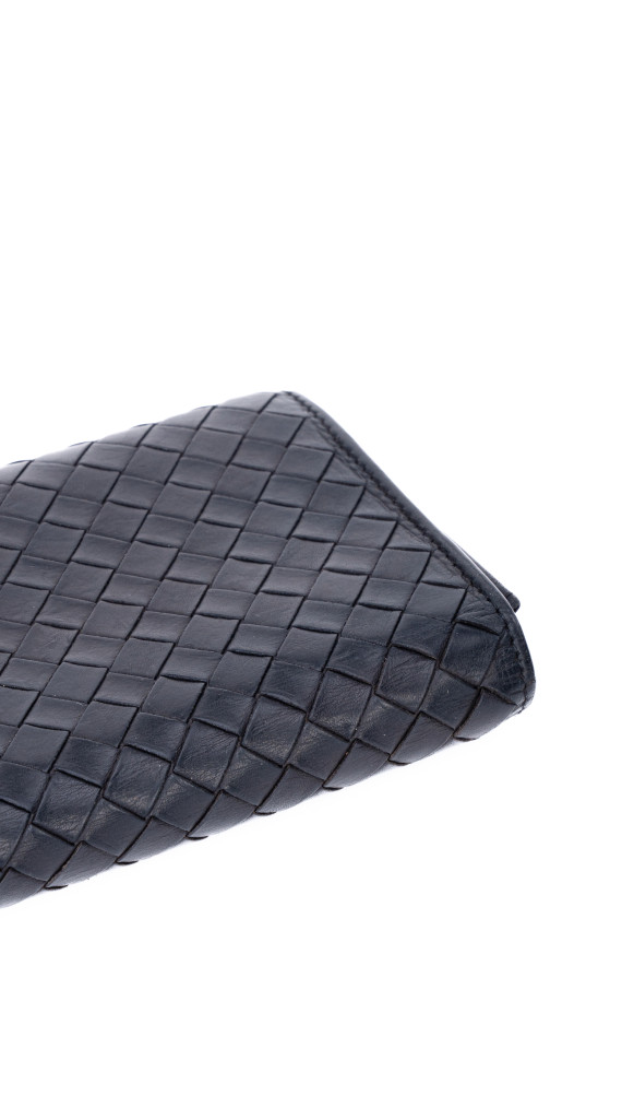 Bottega Veneta Continental Wallet – Intrecciato Skinn, Sort