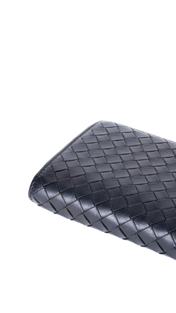 Bottega Veneta Continental Wallet – Intrecciato Skinn, Sort