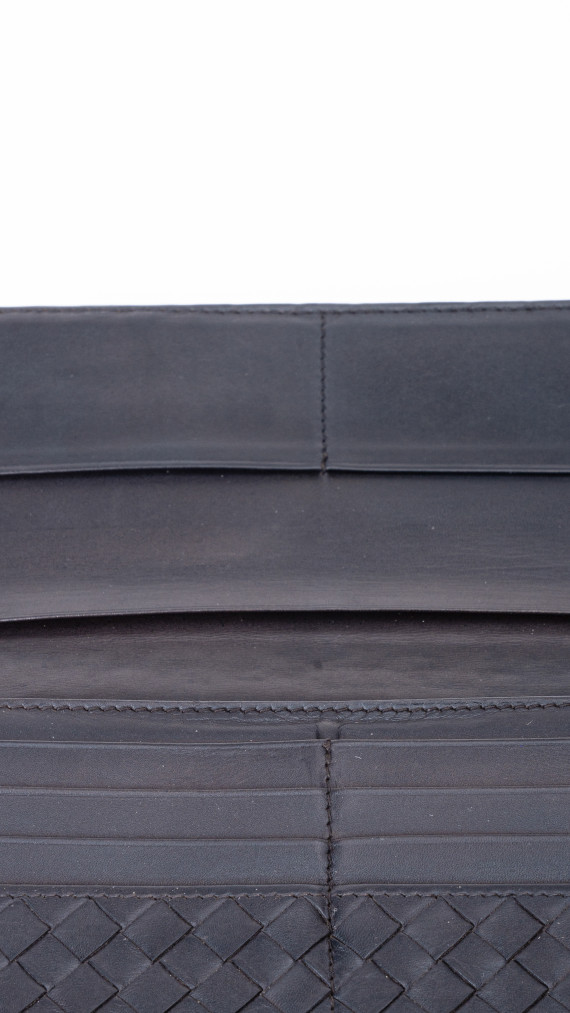 Bottega Veneta Continental Wallet – Intrecciato Skinn, Sort