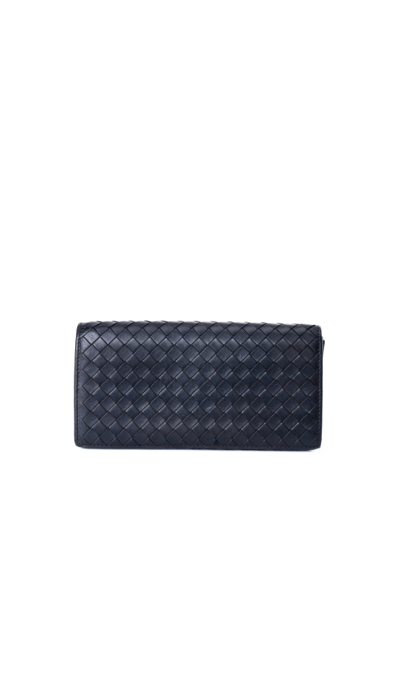 Bottega Veneta Continental Wallet – Intrecciato Skinn, Sort