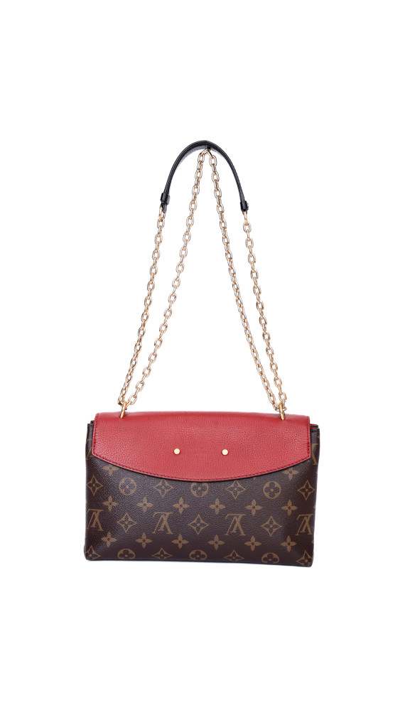 Louis Vuitton Pallas Chain Bag – Monogram Canvas & Rød Skinnklaff