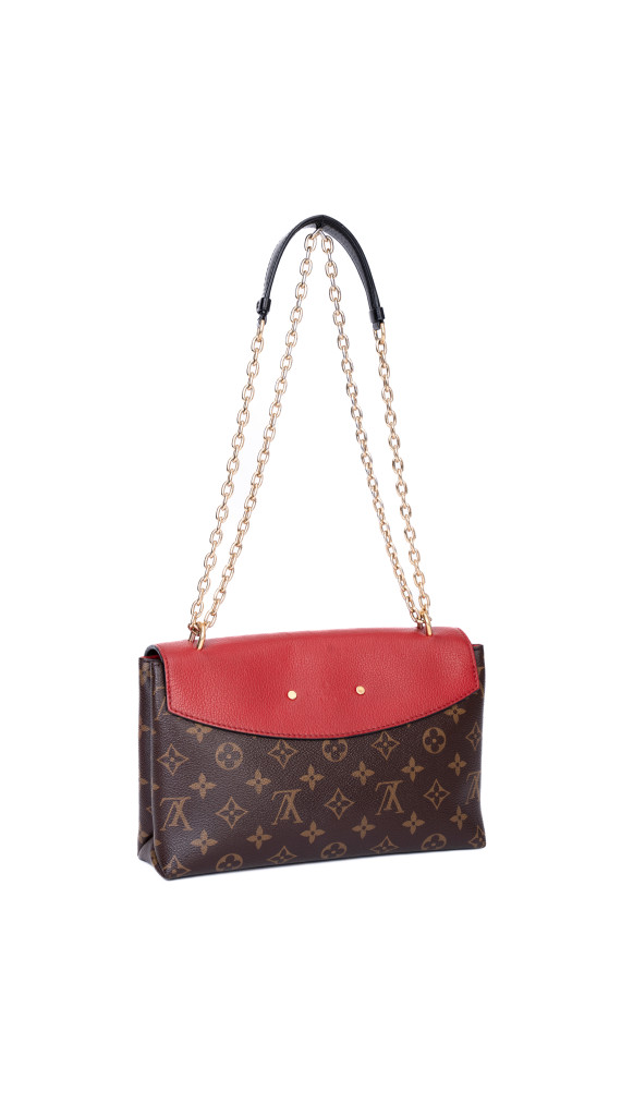 Louis Vuitton Pallas Chain Bag – Monogram Canvas & Rød Skinnklaff