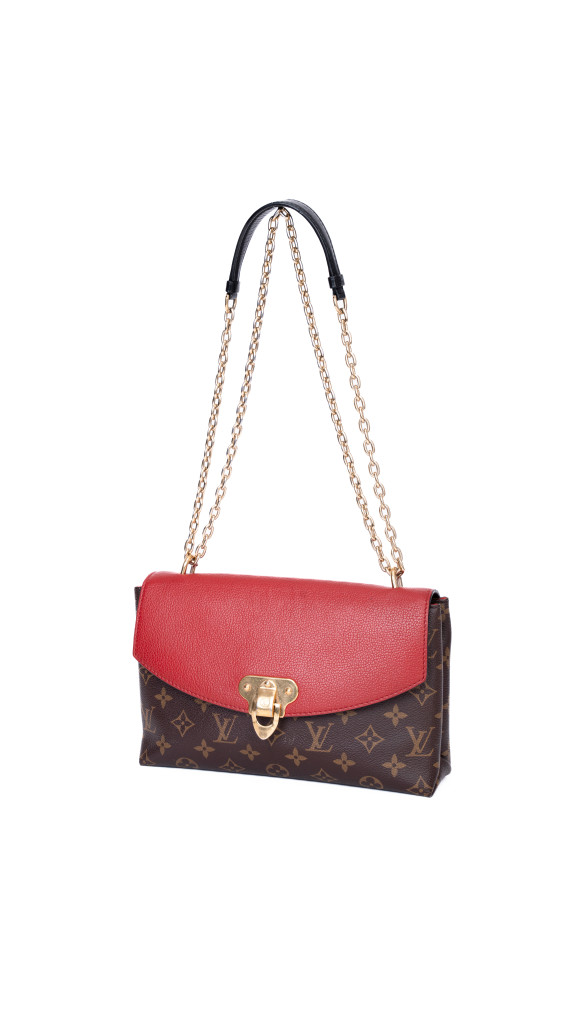Louis Vuitton Pallas Chain Bag – Monogram Canvas & Rød Skinnklaff