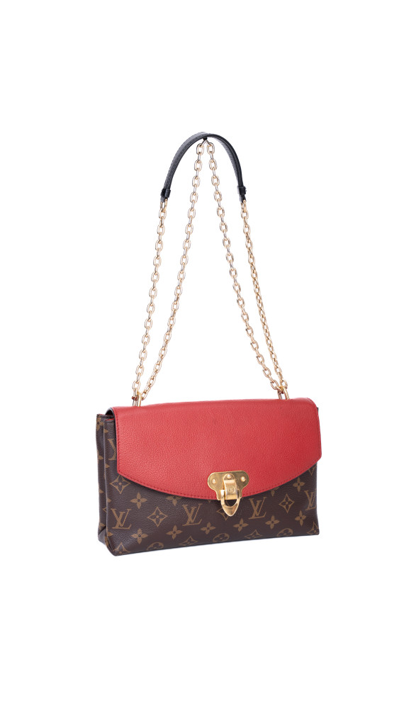 Louis Vuitton Pallas Chain Bag – Monogram Canvas & Rød Skinnklaff