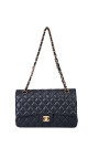 Chanel Classic Double Flap Bag – Sort Lammeskinn med Gullfarget Hardware