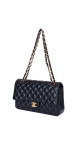 Chanel Classic Double Flap Bag – Sort Lammeskinn med Gullfarget Hardware