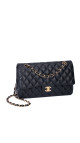 Chanel Classic Double Flap Bag – Sort Lammeskinn med Gullfarget Hardware