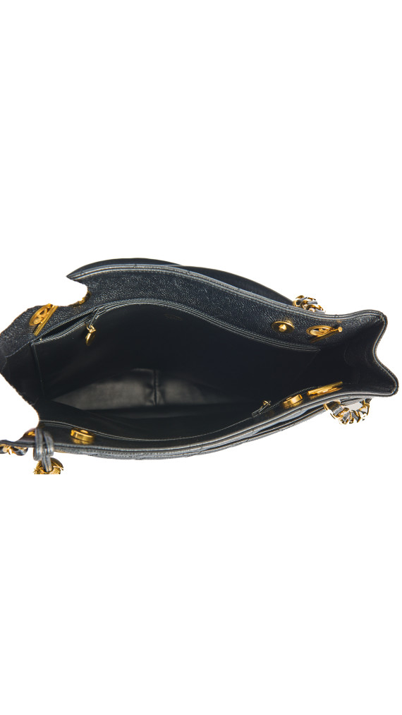 Chanel Vintage Quilted Caviar Leather Shoulder Bag
