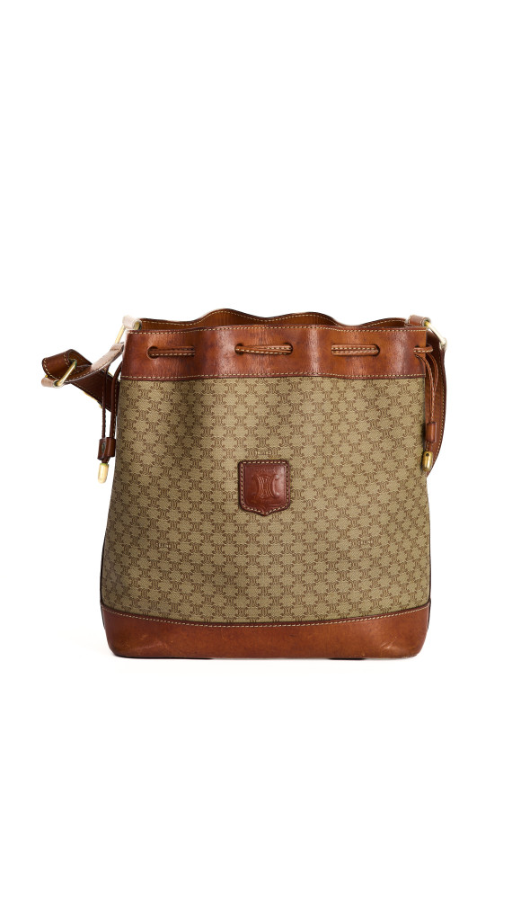 Celine Vintage Bucket Bag i Beige Macadam Monogram