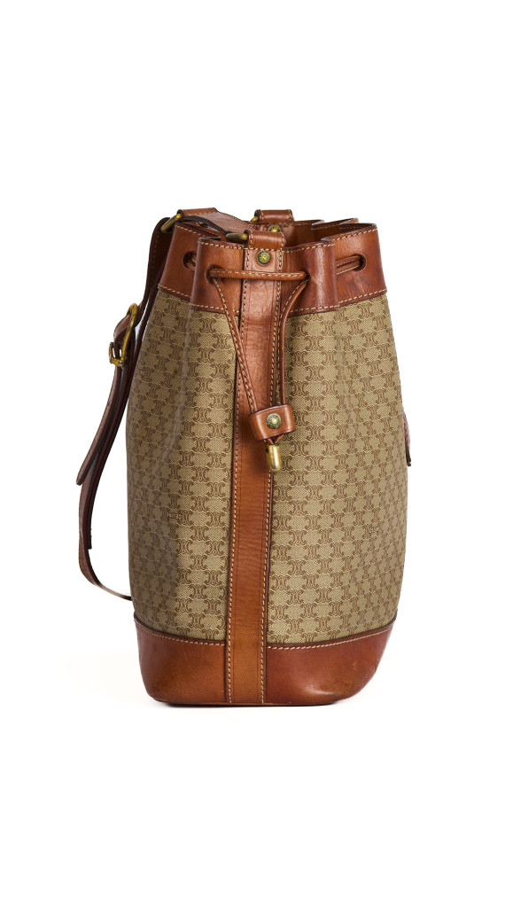 Celine Vintage Bucket Bag i Beige Macadam Monogram
