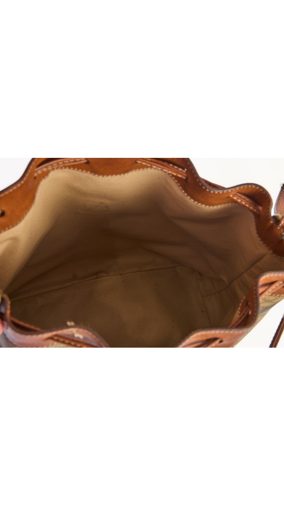 Celine Vintage Bucket Bag i Beige Macadam Monogram