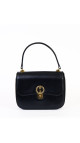 Gucci Vintage Håndveske i Sort Skinn med Gull GG-lås
