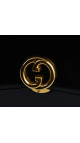 Gucci Vintage Håndveske i Sort Skinn med Gull GG-lås