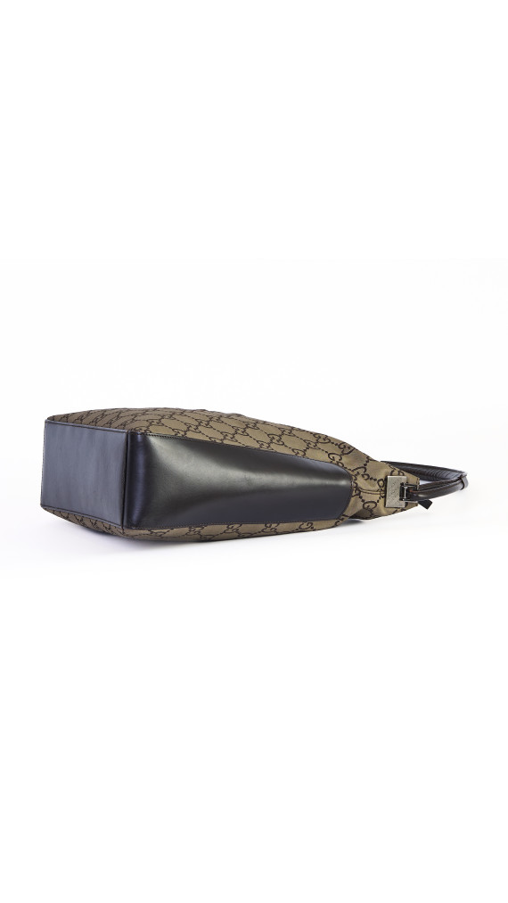 Gucci GG Monogram Hobo Bag med Skinnpaneler