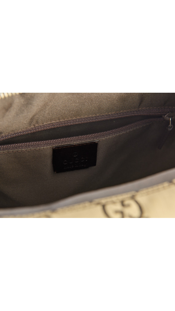 Gucci GG Monogram Hobo Bag med Skinnpaneler