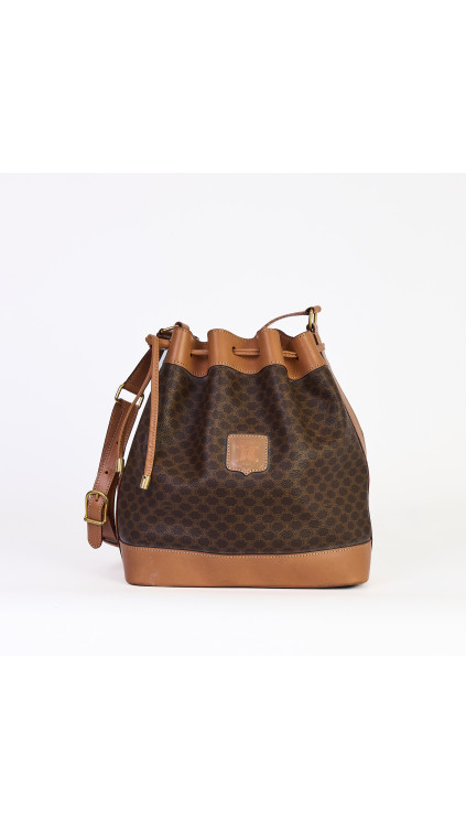 Celine Vintage Bucket Bag i Macadam Canvas