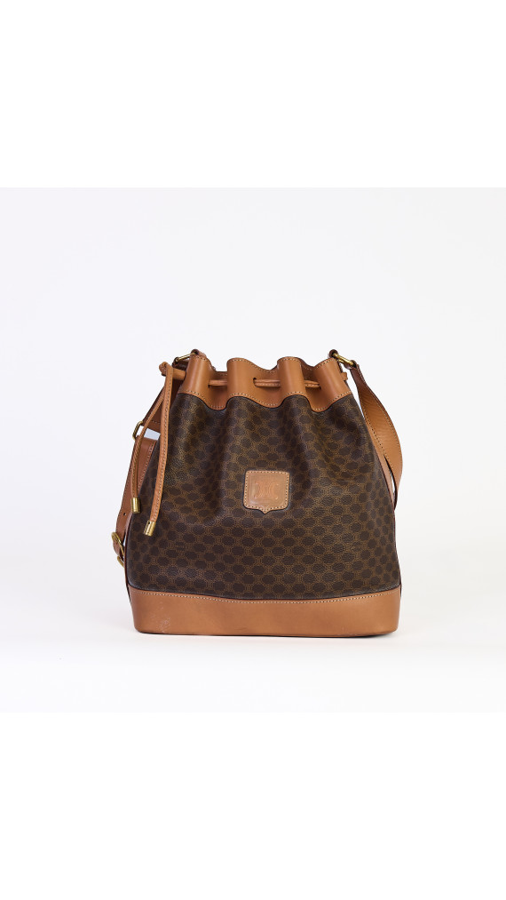 Celine Vintage Bucket Bag i Macadam Canvas