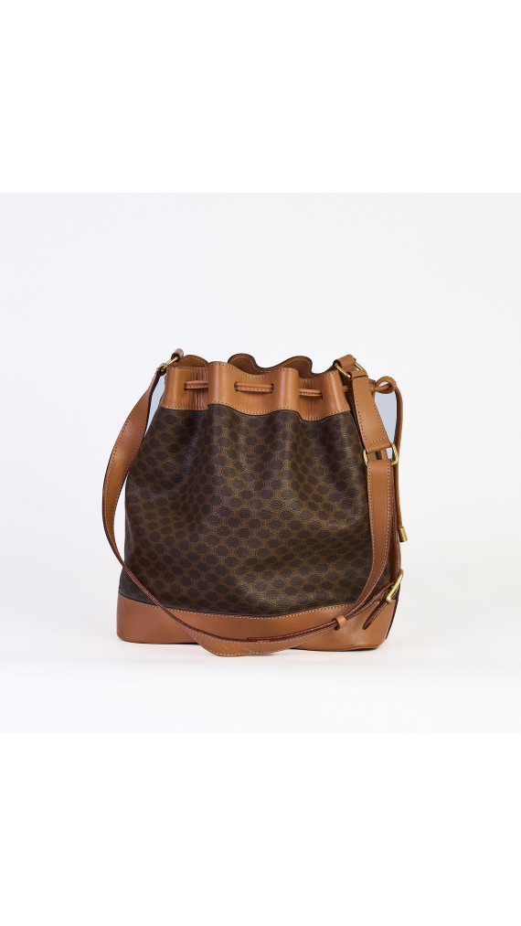 Celine Vintage Bucket Bag i Macadam Canvas