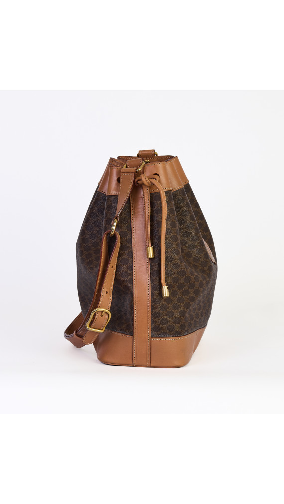 Celine Vintage Bucket Bag i Macadam Canvas