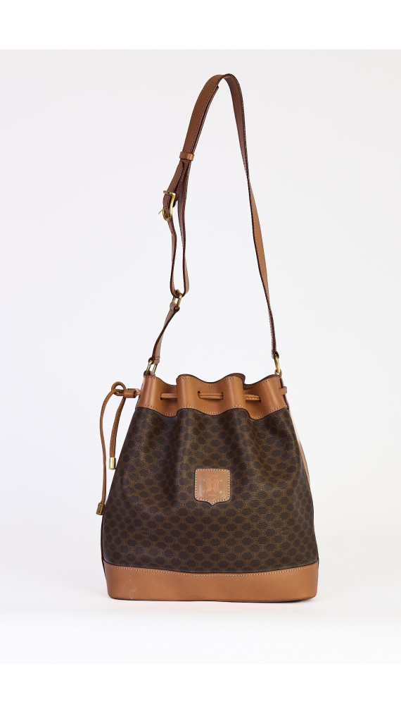 Celine Vintage Bucket Bag i Macadam Canvas