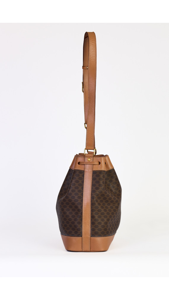 Celine Vintage Bucket Bag i Macadam Canvas