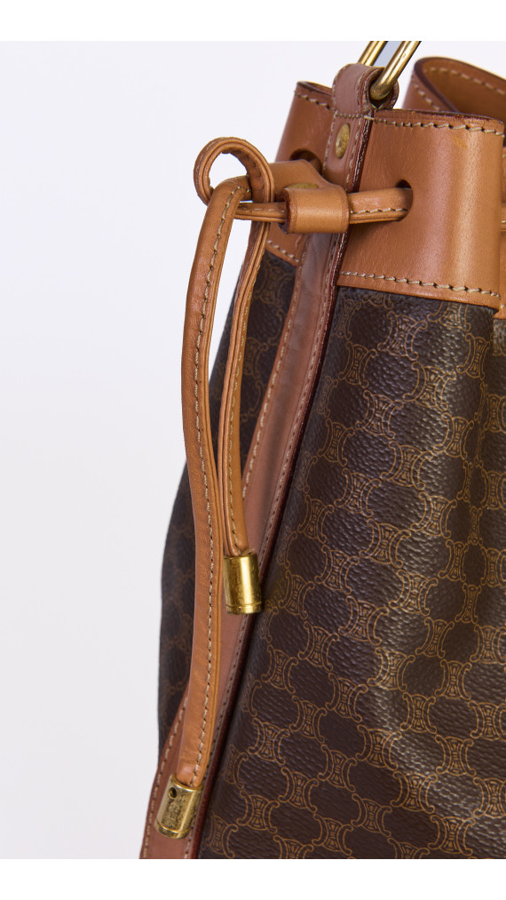 Celine Vintage Bucket Bag i Macadam Canvas