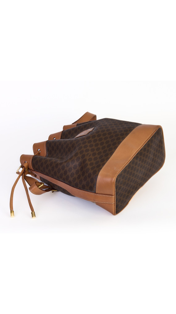 Celine Vintage Bucket Bag i Macadam Canvas