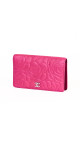 Chanel Camellia Lambskin Pink Wallet med Sølv CC-logo
