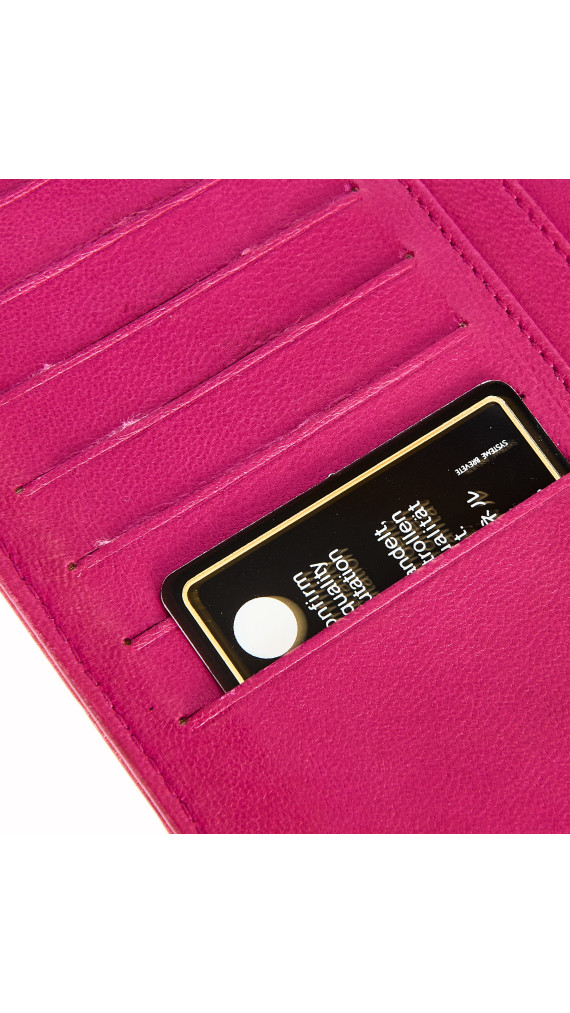 Chanel Camellia Lambskin Pink Wallet med Sølv CC-logo